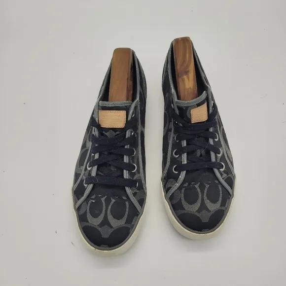 Coach Shoes Women 9B Dee Optic Signature Logo Sneakers Black