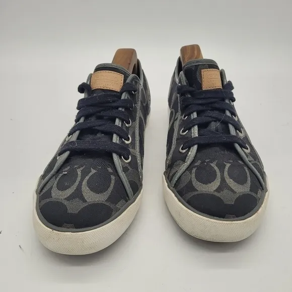 Coach Shoes Women 9B Dee Optic Signature Logo Sneakers Black