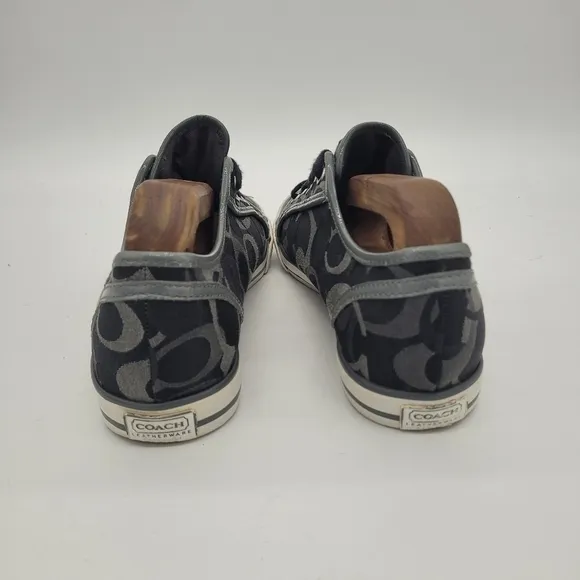 Coach Shoes Women 9B Dee Optic Signature Logo Sneakers Black