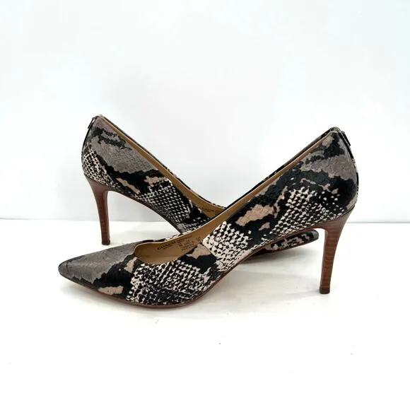 Coach Smith Multi Python Fog Ivory women’s leather pumps shoes