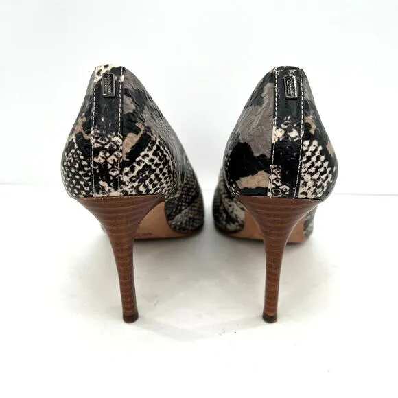 Coach Smith Multi Python Fog Ivory women’s leather pumps shoes
