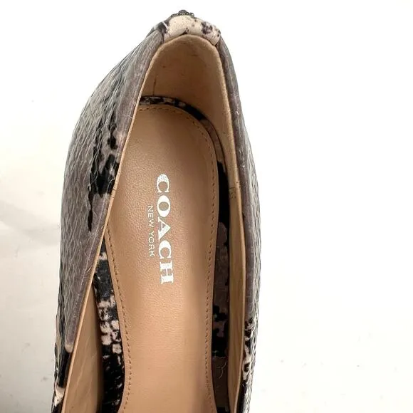 Coach Smith Multi Python Fog Ivory women’s leather pumps shoes