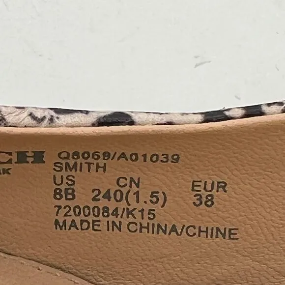 Coach Smith Multi Python Fog Ivory women’s leather pumps shoes