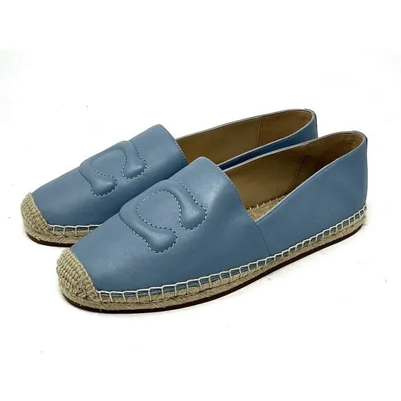 🆕Coach Women Cruz Nappa Leather Espadrille Blue Cornflower Shoes