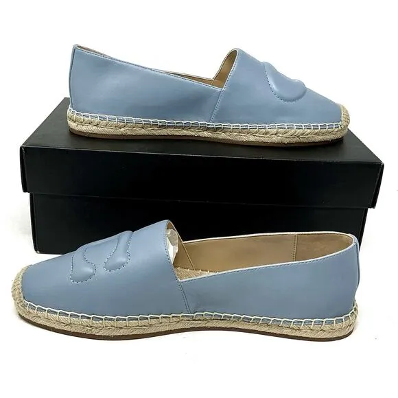 🆕Coach Women Cruz Nappa Leather Espadrille Blue Cornflower Shoes
