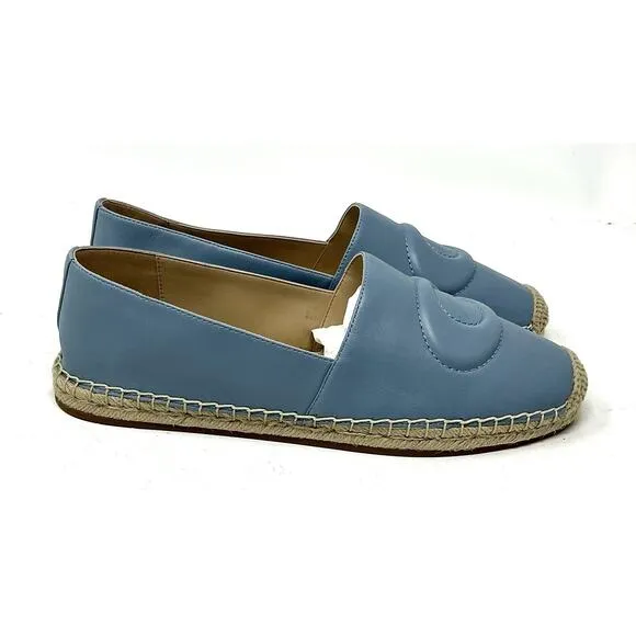 🆕Coach Women Cruz Nappa Leather Espadrille Blue Cornflower Shoes
