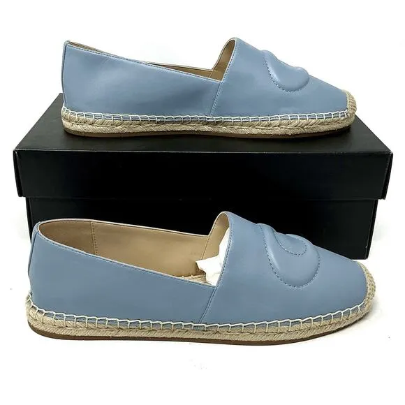 🆕Coach Women Cruz Nappa Leather Espadrille Blue Cornflower Shoes