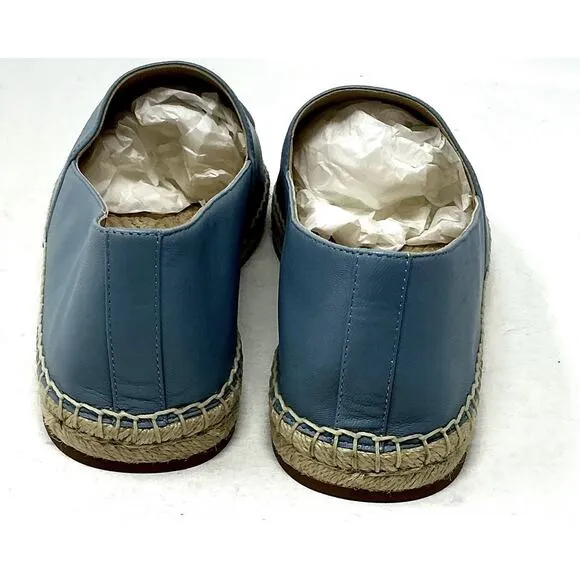 🆕Coach Women Cruz Nappa Leather Espadrille Blue Cornflower Shoes