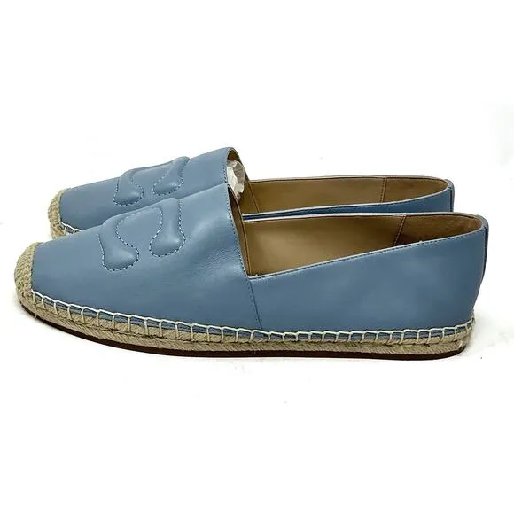 🆕Coach Women Cruz Nappa Leather Espadrille Blue Cornflower Shoes