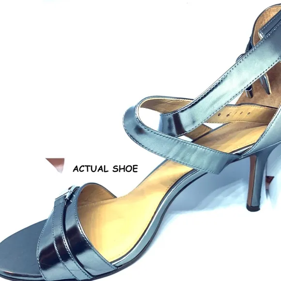 Coach Women's Emilia Mirror Metallic Pewter Ankle Buckle