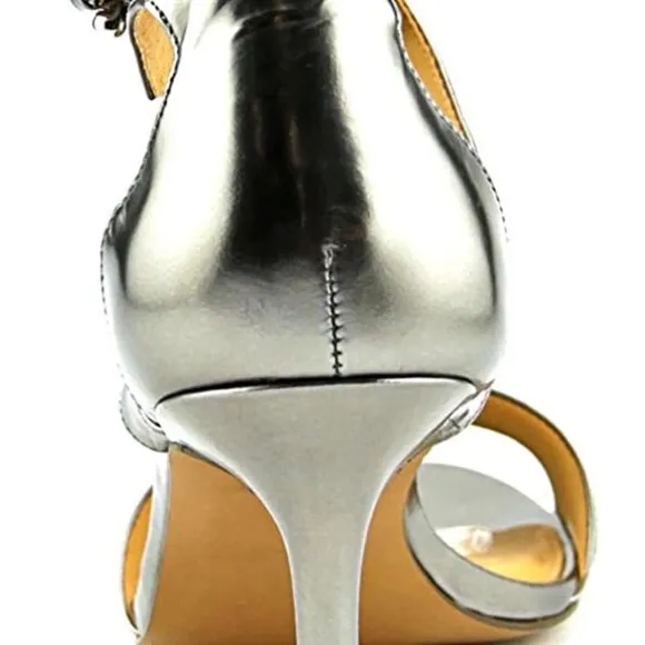 Coach Women's Emilia Mirror Metallic Pewter Ankle Buckle