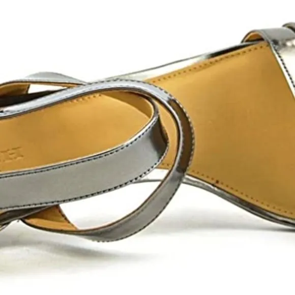 Coach Women's Emilia Mirror Metallic Pewter Ankle Buckle