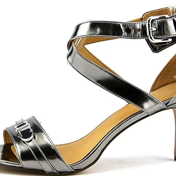 Coach Women's Emilia Mirror Metallic Pewter Ankle Buckle