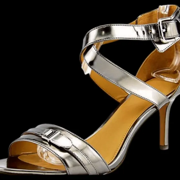Coach Women's Emilia Mirror Metallic Pewter Ankle Buckle