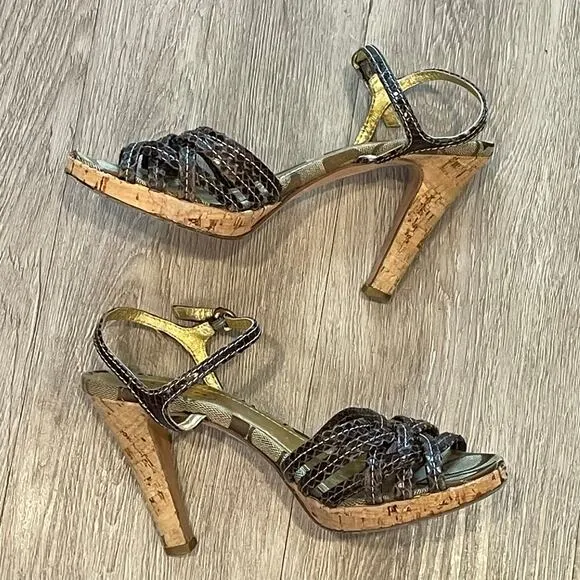 Coach Womens Heels Size 6 Festival Stilettos Open Toe Sandals Wedding Party
