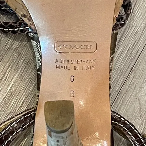 Coach Womens Heels Size 6 Festival Stilettos Open Toe Sandals Wedding Party