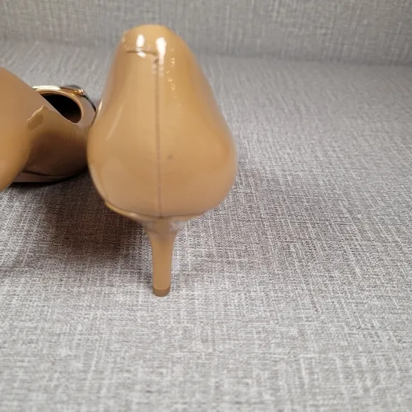 Coach Zan Patent Leather Pumps Tan Black Heels Women's Size 9 Shoes