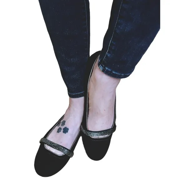 Coach Black Suede Flats ELISSA Shoes Size 8B