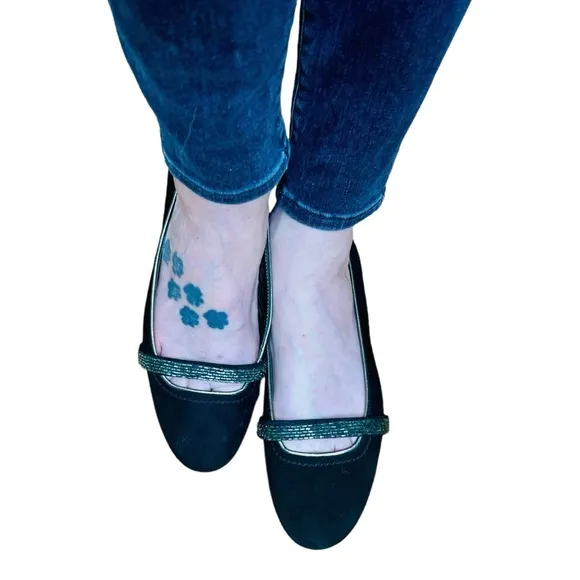 Coach Black Suede Flats ELISSA Shoes Size 8B