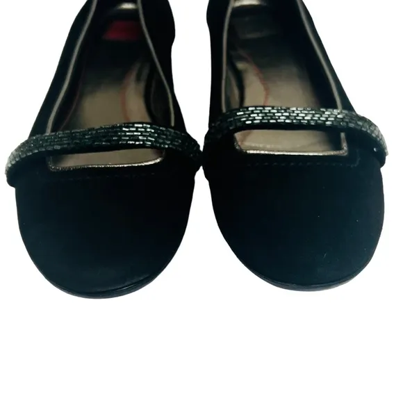 Coach Black Suede Flats ELISSA Shoes Size 8B