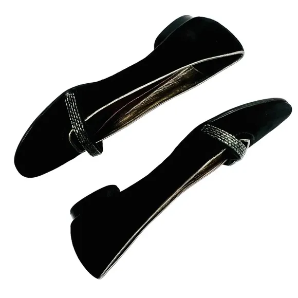 Coach Black Suede Flats ELISSA Shoes Size 8B