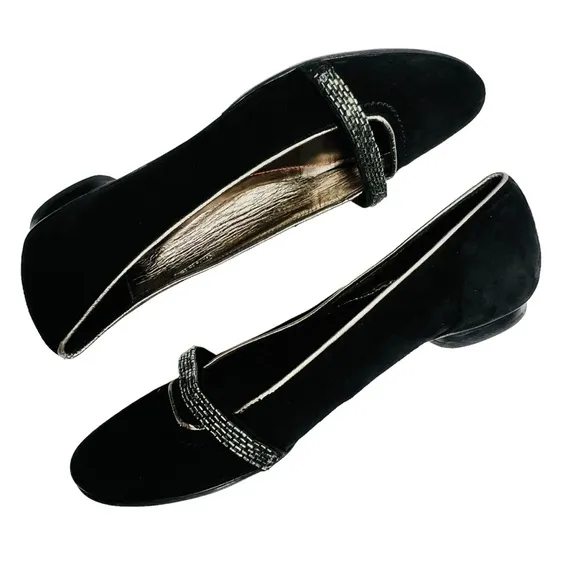 Coach Black Suede Flats ELISSA Shoes Size 8B