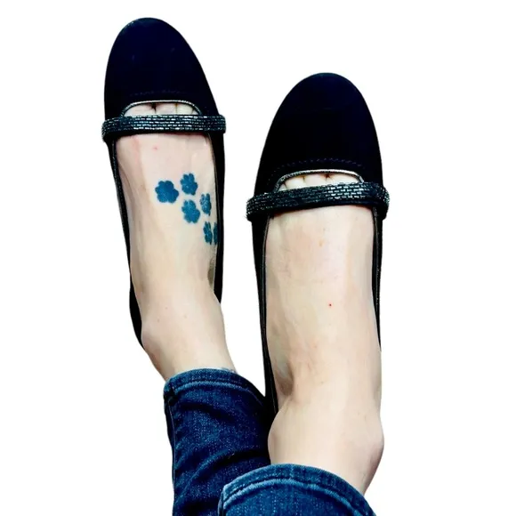 Coach Black Suede Flats ELISSA Shoes Size 8B