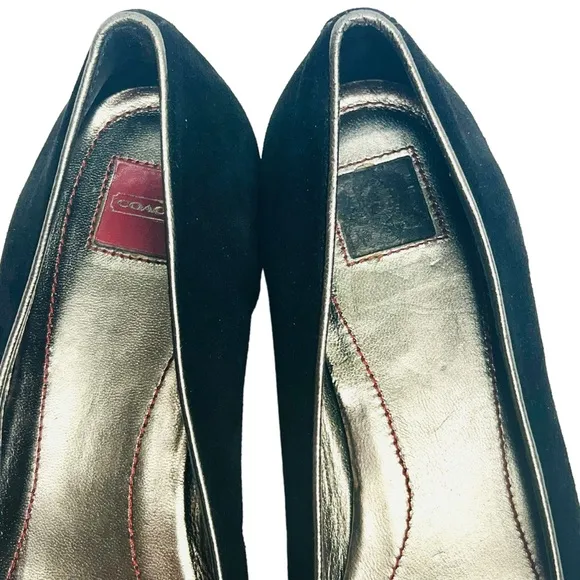 Coach Black Suede Flats ELISSA Shoes Size 8B