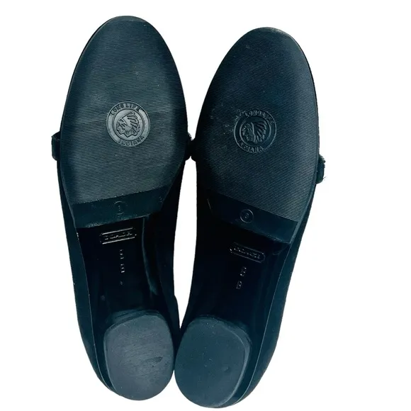 Coach Black Suede Flats ELISSA Shoes Size 8B