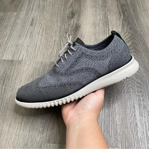 Cole Haan 2.ZeroGrand Mens 9 Wingtip Oxford Gray Casual Shoes Sneaker Stitchlite