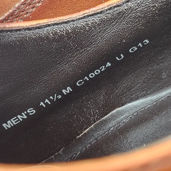 Cole Haan dress shoes men's 11.5 brown glossy leather oxford formal classic prom