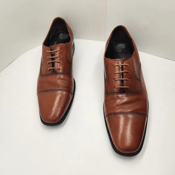 Cole Haan dress shoes men's 11.5 brown glossy leather oxford formal classic prom
