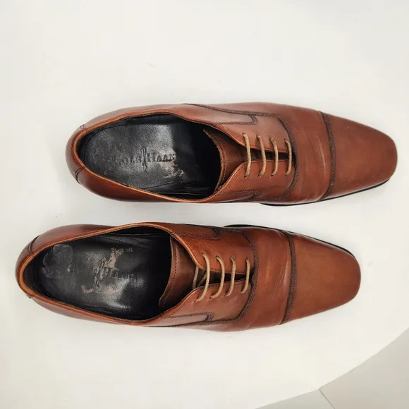 Cole Haan dress shoes men's 11.5 brown glossy leather oxford formal classic prom