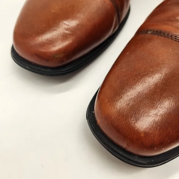 Cole Haan dress shoes men's 11.5 brown glossy leather oxford formal classic prom