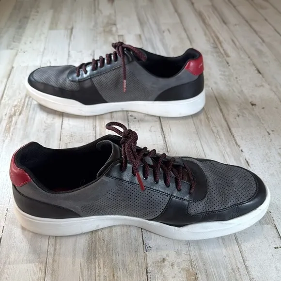 Cole Haan Grand Crosscourt Gray Black Perforated Leather Shoes C34494 Men Sz 12