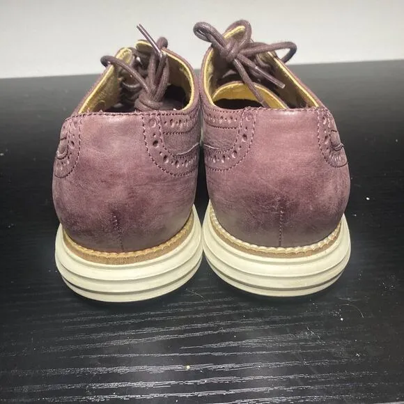 Cole Haan Grand OS Men Sz 8 M Burgundy Wingtip Leather Shoes Model C23405