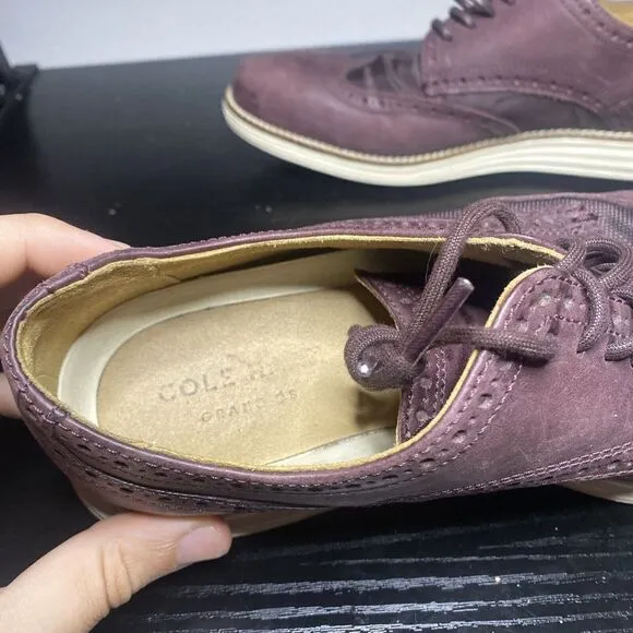 Cole Haan Grand OS Men Sz 8 M Burgundy Wingtip Leather Shoes Model C23405