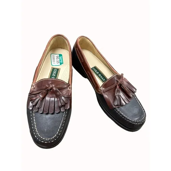 Cole Haan men’s brown leather tassel slip on loafer shoes 9D SKU 6266