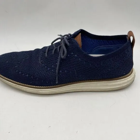 Cole Haan Mens Sz 11 Original‎ Grand Stitchlite Wingtip C27960 Shoes Blue Oxford