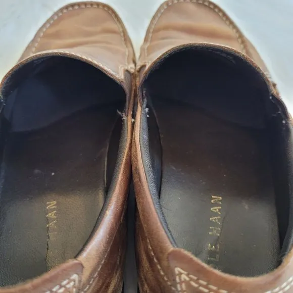 COle Haan Mens Sz 9.5 Loafer Brown Leather Slip On Dress Casual Shoes 12602