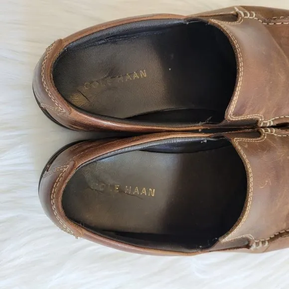 COle Haan Mens Sz 9.5 Loafer Brown Leather Slip On Dress Casual Shoes 12602