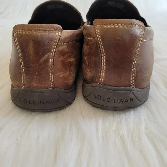 COle Haan Mens Sz 9.5 Loafer Brown Leather Slip On Dress Casual Shoes 12602