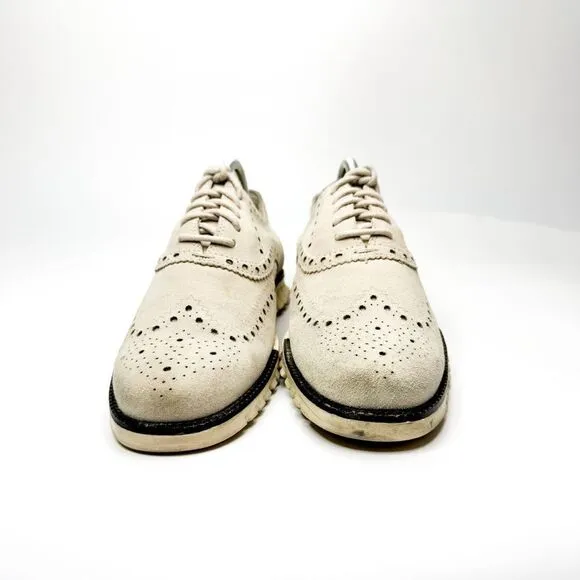 Cole Haan Men's Suede Wingtip Oxfords Beige 7M