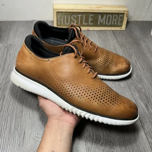 Cole Haan Shoes Men 13 2.Zero Grand Laser Wingtip Brown Lace Up Oxford C27879