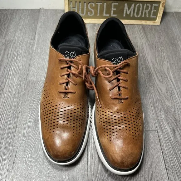 Cole Haan Shoes Men 13 2.Zero Grand Laser Wingtip Brown Lace Up Oxford C27879