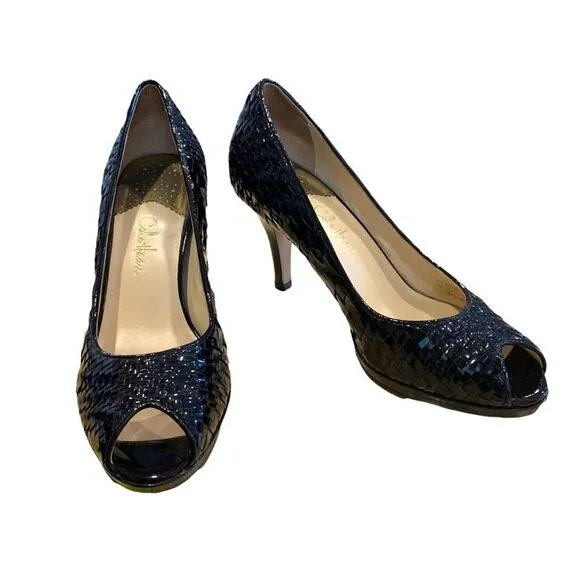 Cole Haan shoes pumps black woven leather. Felisha heels size 7.5