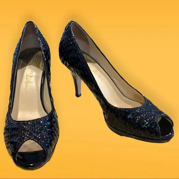 Cole Haan shoes pumps black woven leather. Felisha heels size 7.5