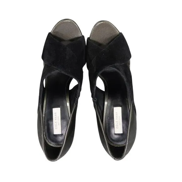 Cole Haan Shoes Women 7 Pump Fashion Stiletto Formal Party Suede Patent Open Toe