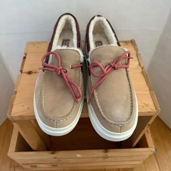 Cole Haan Size 11 Birch Suede Grandpro Rally Shearling Moccasin Loafer Shoes