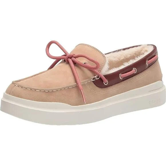 Cole Haan Size 11 Birch Suede Grandpro Rally Shearling Moccasin Loafer Shoes